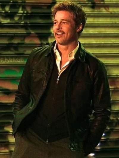 Brad Pitt Wolfs 2024 Leather Jacket