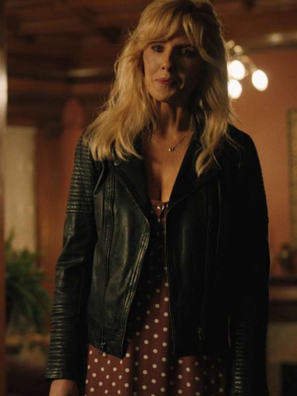 Beth Dutton Yellowstone S04 Black Biker Leather Jacket