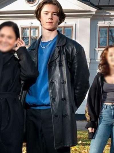 Wilhelm Young Royals Black Leather Coat