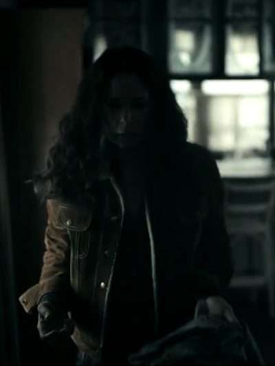Grace Poe American Rust Brown Shearling Jacket