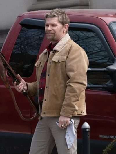 Virgil Poe American Rust Brown Shearling Jacket
