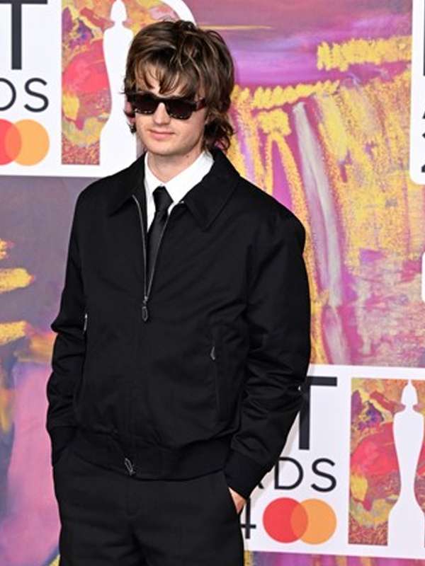 Joe Keery BRIT Awards 2024 Black Bomber Jacket