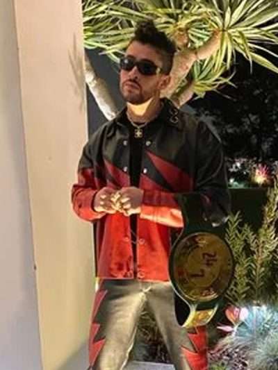 WWE Bad Bunny Kane Black and Red Jacket
