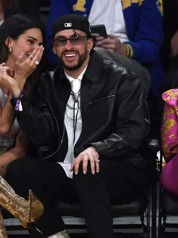 Bad Bunny Lakers Game Leather Jacket