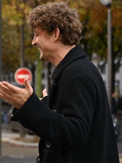 Niels Schneider Coup de Chance 2024 Black Wool Coat