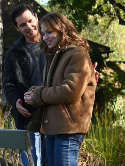 Lou de Laâge Coup de Chance Shearling Brown Leather Jacket