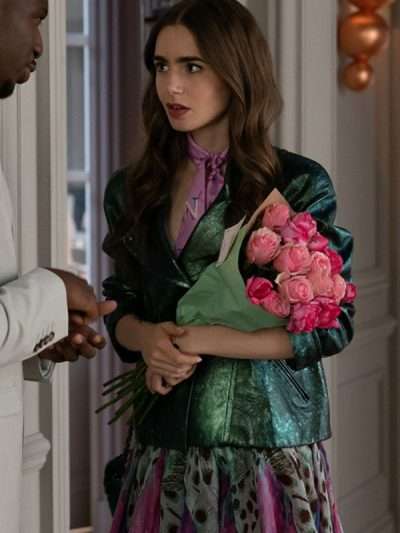 Emily Cooper Emily in Paris Green Leather Jacket