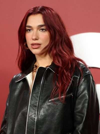 Dua Lipa GQ Men of the Year 2023 Black Leather Jacket