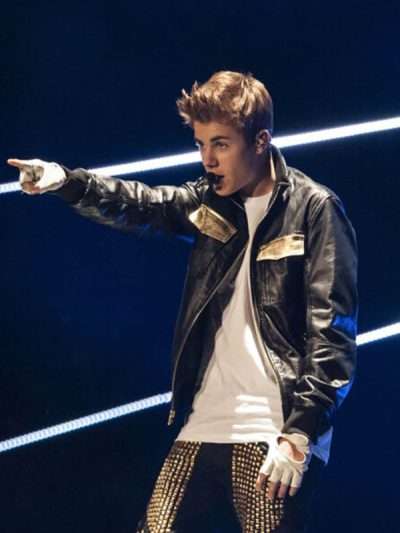 Germany's Next Topmodel Justin Bieber Black Leather Jacket