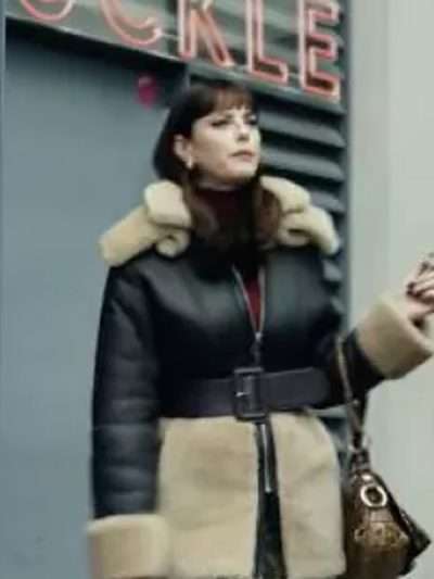 Kaya Scodelario The Gentlemen Shearling Leather Jacket