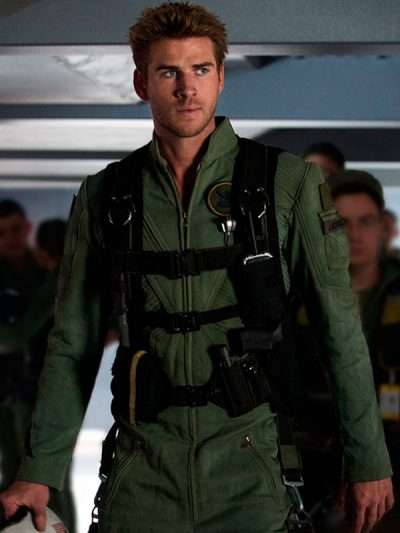 Liam Hemsworth Land of Bad Green Jumpsuit