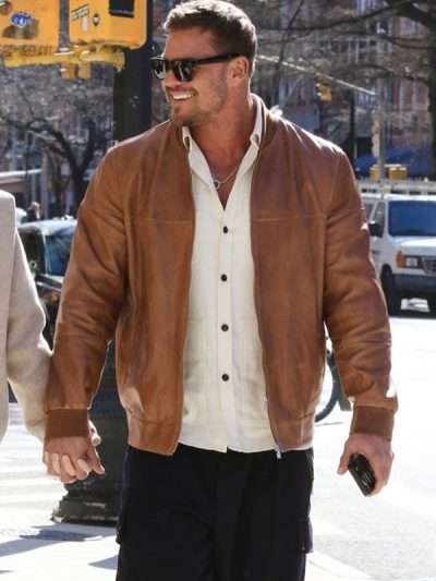 Alan Ritchson Ordinary Angels Brown Leather Jacket