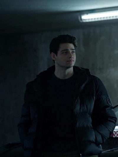 Owen Hendricks The Recruit Black Puffer Hooded Jacket
