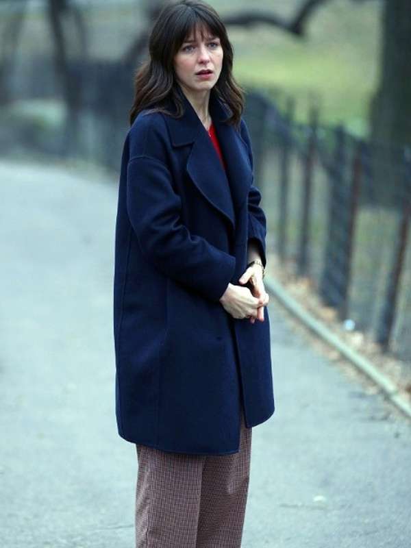 Sadie McCarthy The Girls on the Bus Blue Wool Coat