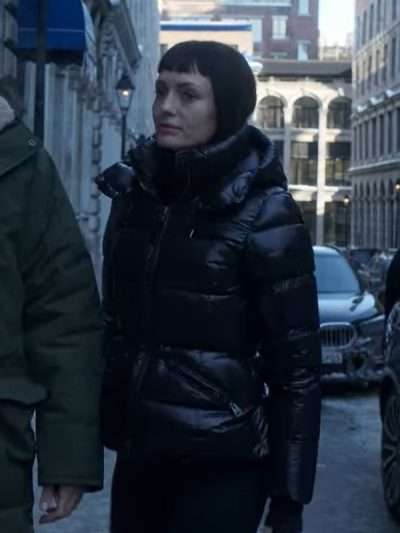 Laura Haddock The Recruit Max Meladze Black Puffer Hooded Jacket