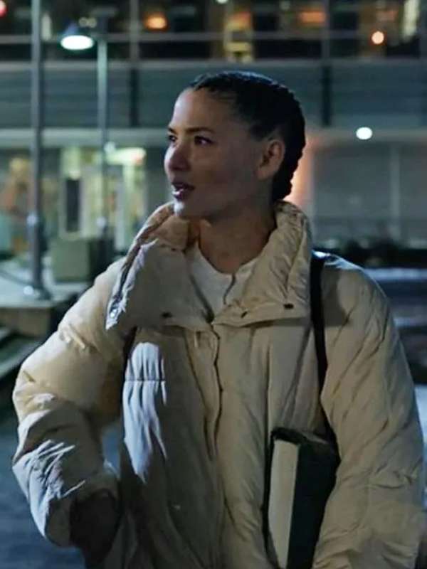 Hannah Copeland The Recruit White Puffer Jacket