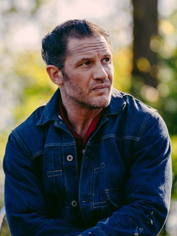 Tom Hardy The Bikeriders Blue Jacket