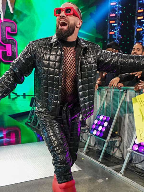 WWE RAW Seth Rollins Black Quilted Jacket