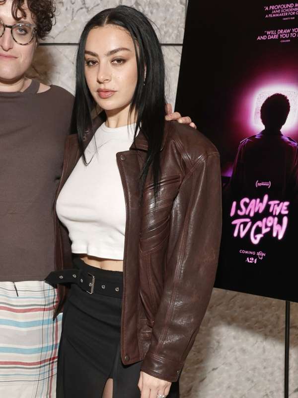 Charli XCX I Saw the TV Glow 2024 Premiere Brown Jacket