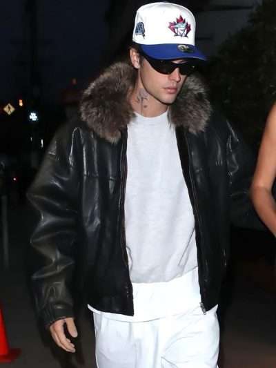 Justin Bieber Dinner Night Black Leather Jacket