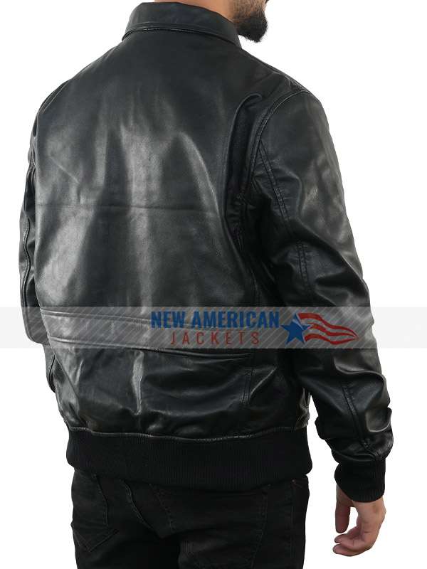 Fly Me to the Moon Cole Davis Black Bomber Leather Jacket