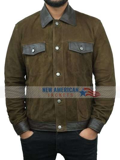 Hit Man 2024 Glen Powell Suede Leather Jacket