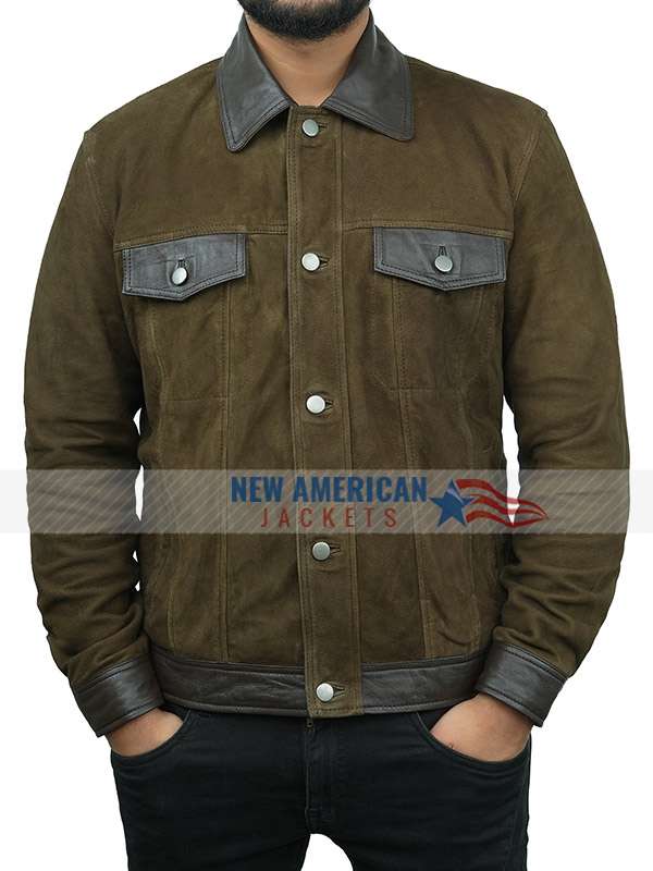 Hit Man 2024 Glen Powell Suede Leather Jacket