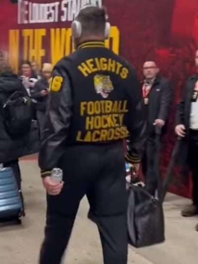 High School Lacrosse Jason Kelce Black Letterman Jacket