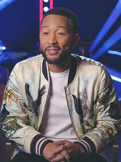 John Legend The Voice 2024 Bird Print Bomber Jacket