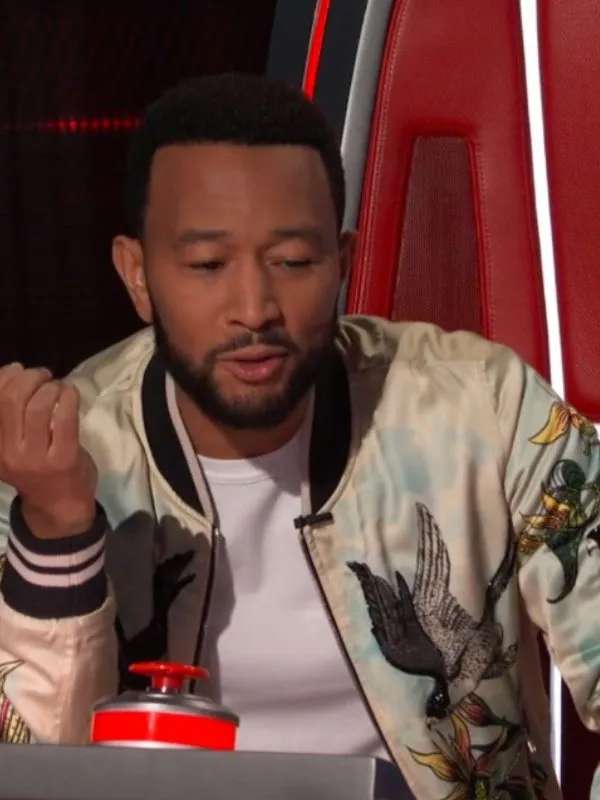 The Voice John Legend Bird Print Bomber Jacket