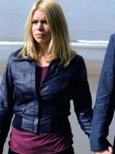 Rose Tyler Doctor Who S04 Purple Leather Jacket