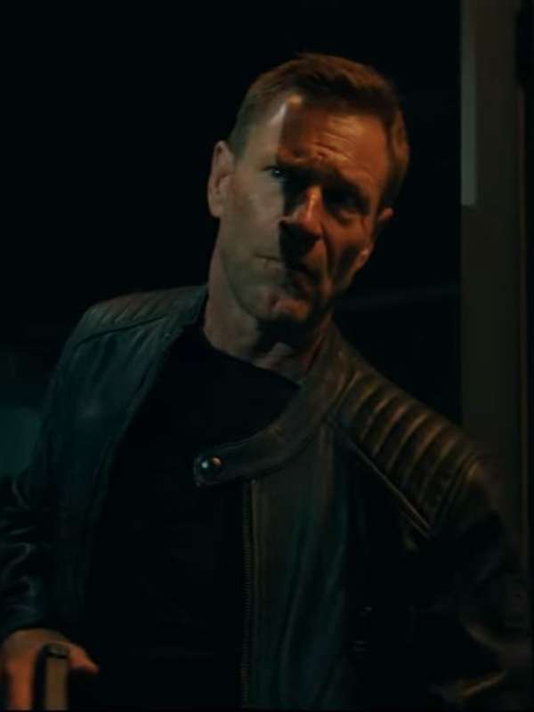 Aaron Eckhart The Bricklayer Black Quilted Leather Jacket