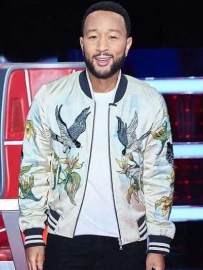 John Legend The Voice Bird Print Bomber Jacket