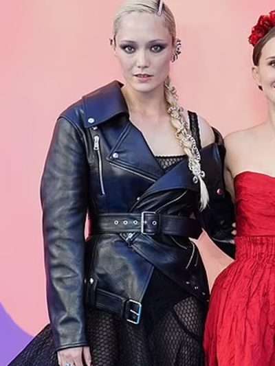 Mantis Thor Love and Thunder Movie Premiere Pom Klementieff Black Biker Leather Jacket