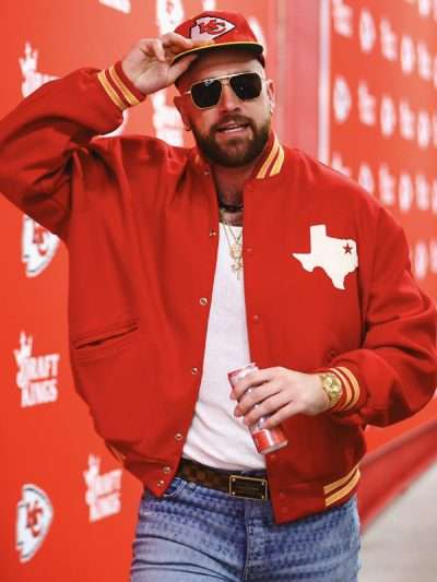 Travis Kelce Dallas Texans Red varsity Jacket