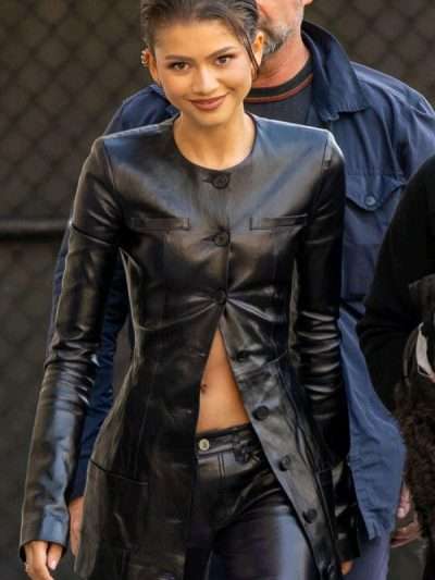 Jimmy Kimmel Live 2024 Zendaya Leather Jacket