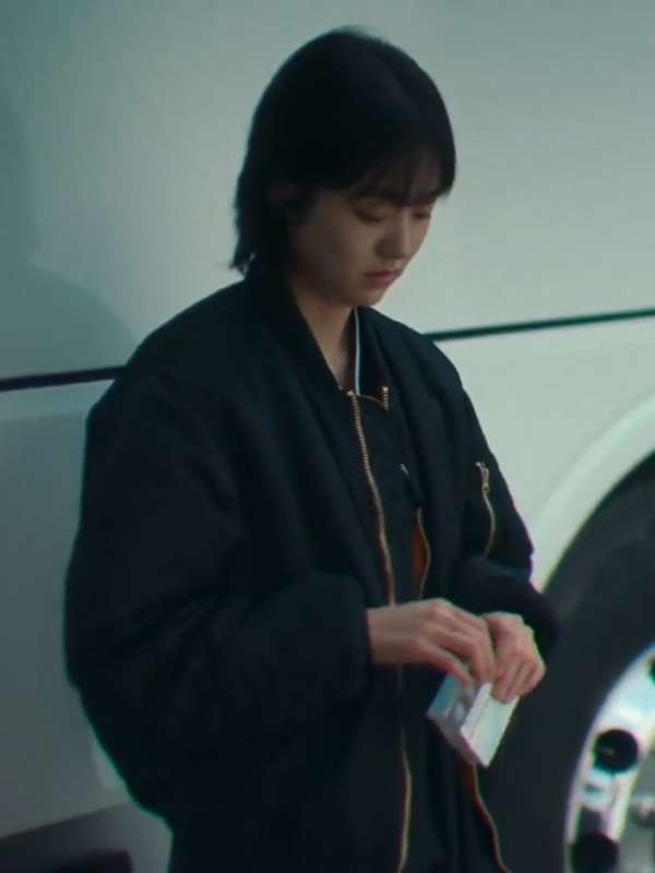 Jung Ji-an A Shop for Killers 2024 Black Bomber Jacket