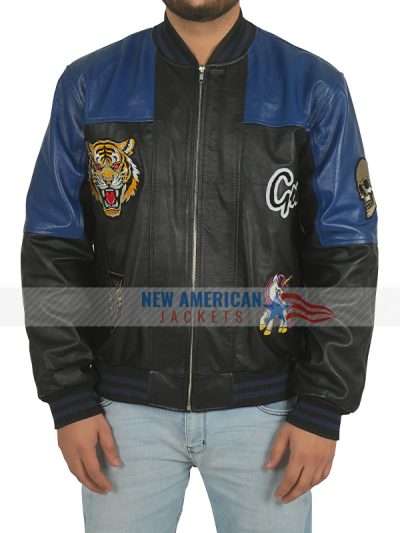 The Crow Eric Draven Blue and Black Bomber Leather Jacket