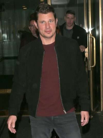 Nick Lachey Love Is Blind Black Bomber Jacket