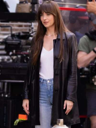Dakota Johnson Materialists Black Leather Jacket