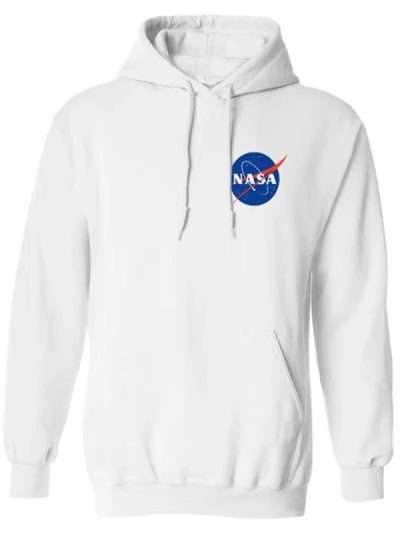 Men Nasa Pullover White Hoodie