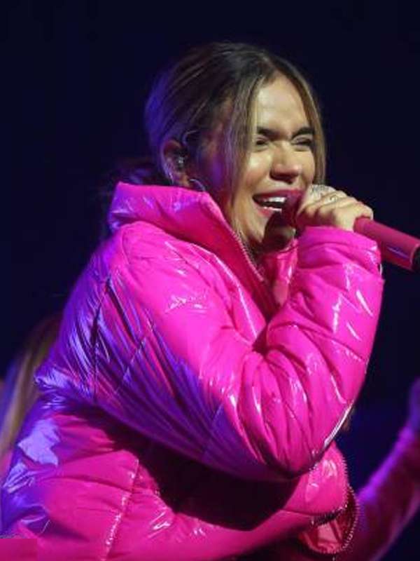 Dallas Texas Road to Innovation Tour Karol G Pink Jacket