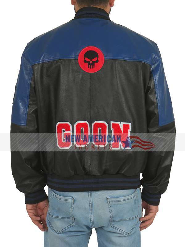 Buy The Crow 2024 Bill Skarsgård Blue and Black Leather Jacket