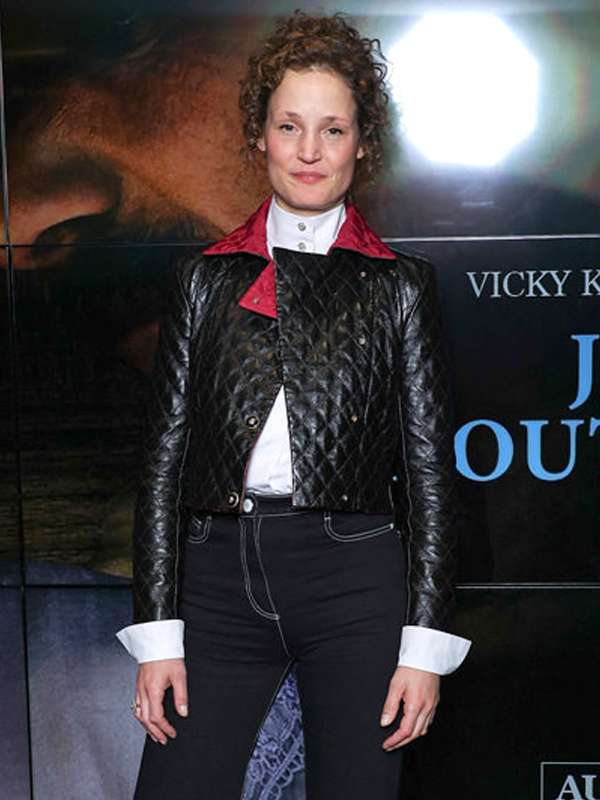 Vicky Krieps The Dead Don't Hurt Black Leather Jacket