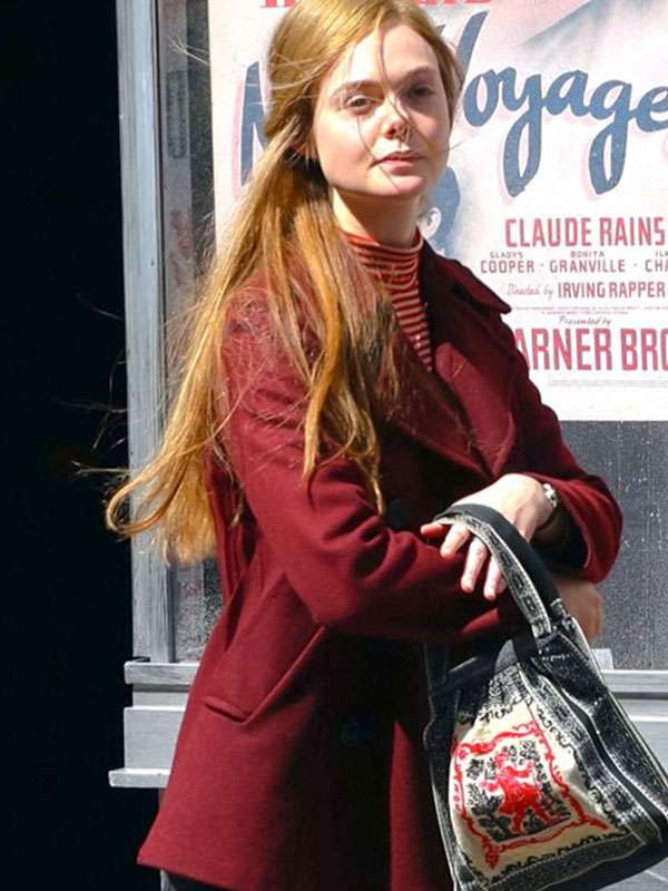 A Complete Unknown Elle Fanning Wool Peacoat