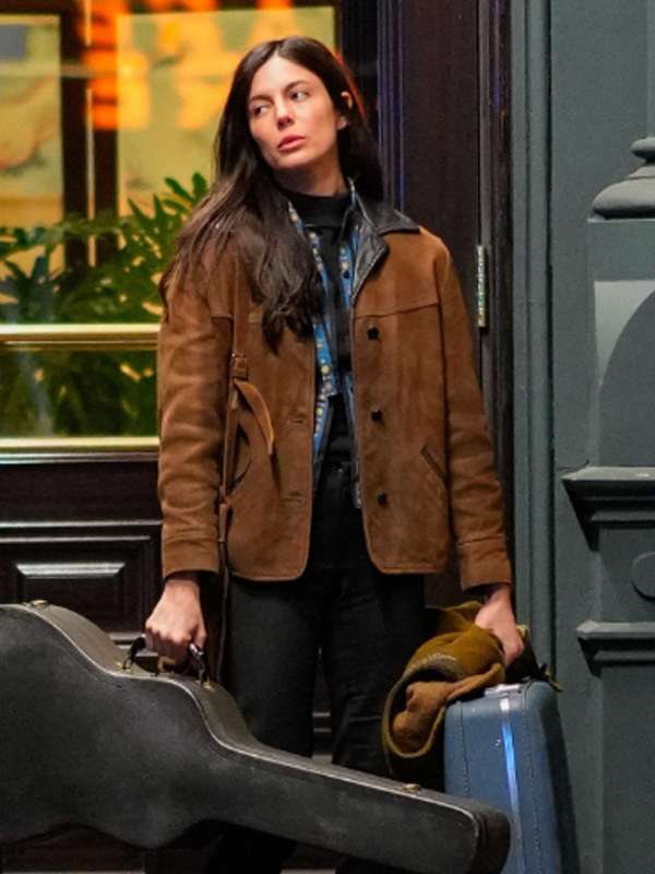 Monica Barbaro A Complete Unknown 2024 Brown Leather Jacket