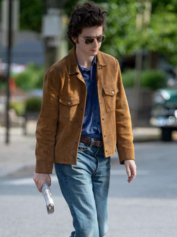 Timothée Chalamet A Complete Unknown Movie Suede Leather Jacket