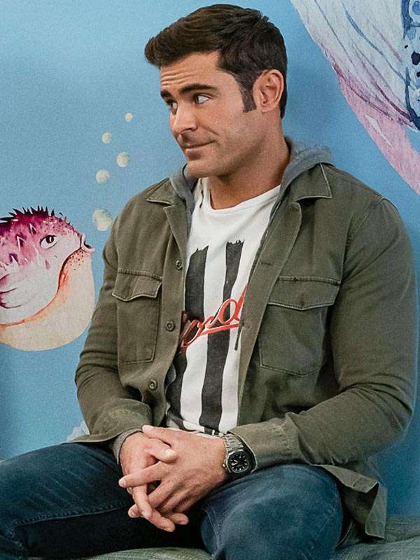 Zac Efron A Family Affair 2024 Green Jacket