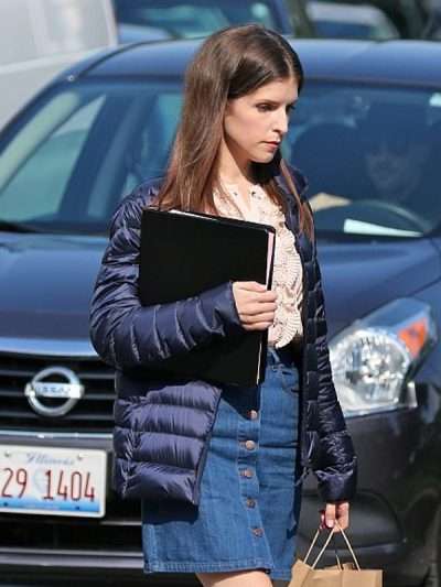 Anna Kendrick A Simple Favor Blue Puffer Jacket