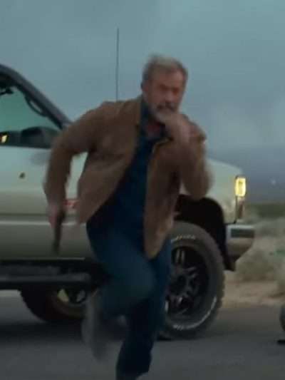 Mel Gibson Boneyard 2024 Brown Suede Leather Jacket